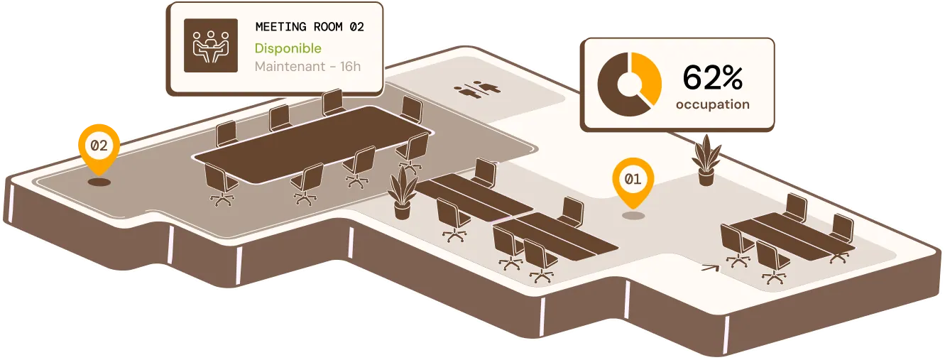 illustration marron salle de réunion 