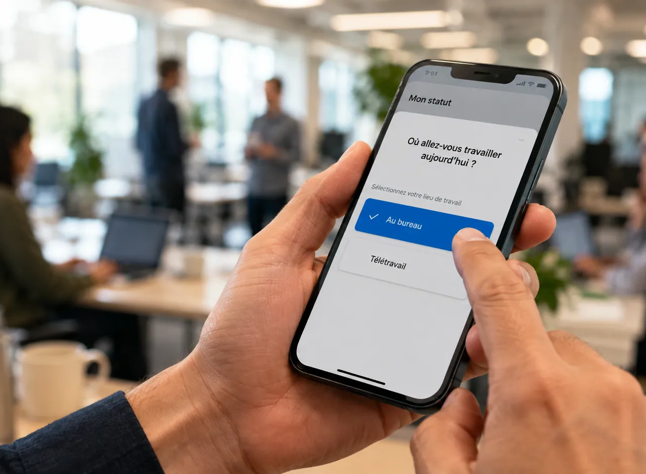 Office attendance declaration interface