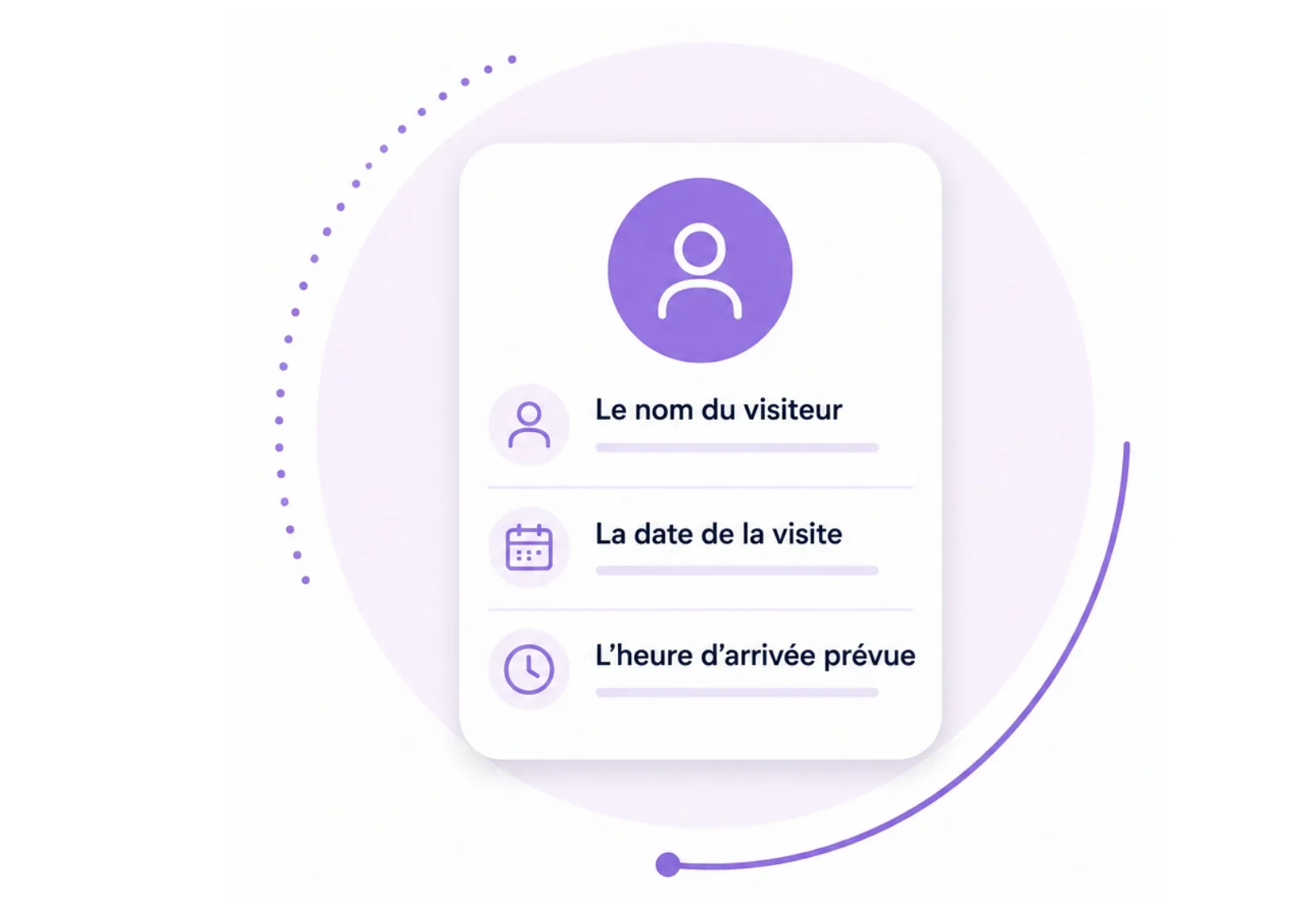 Visitor information entered ahead of a visit