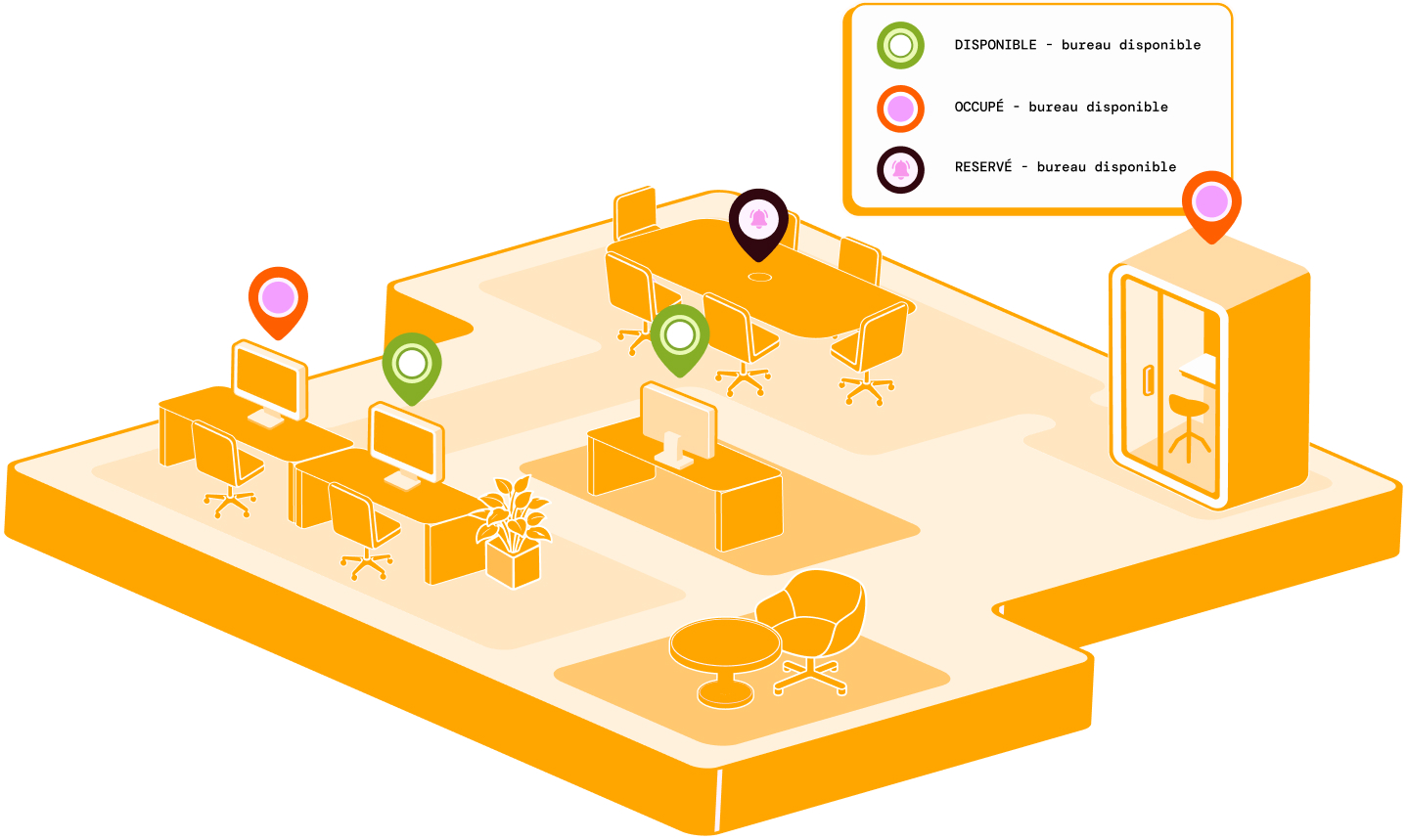 Flexible office illustration