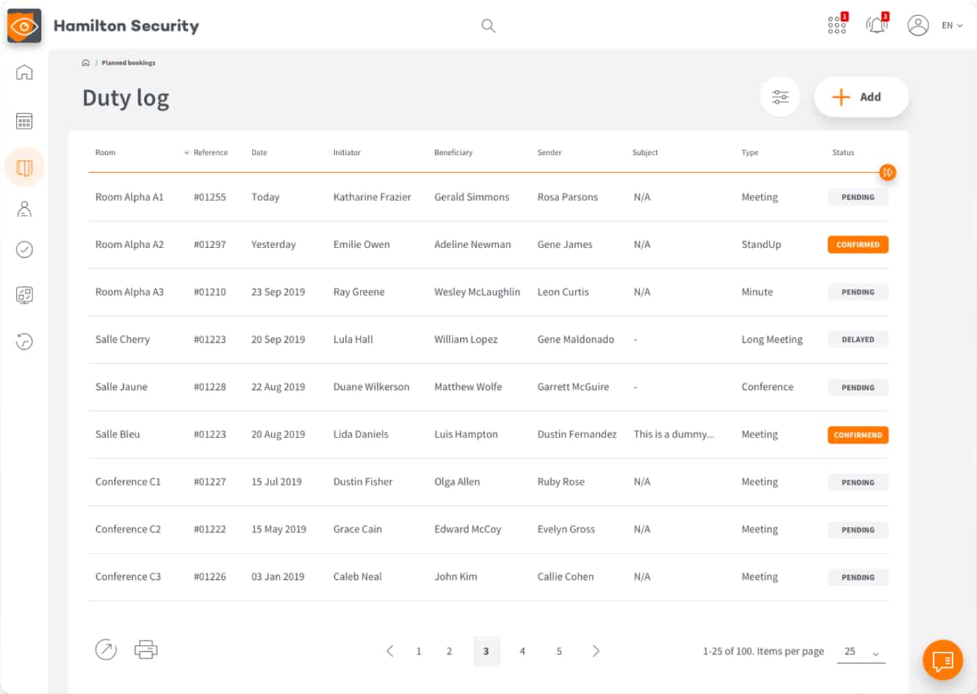 Security incident logbook software - Hamilton Security